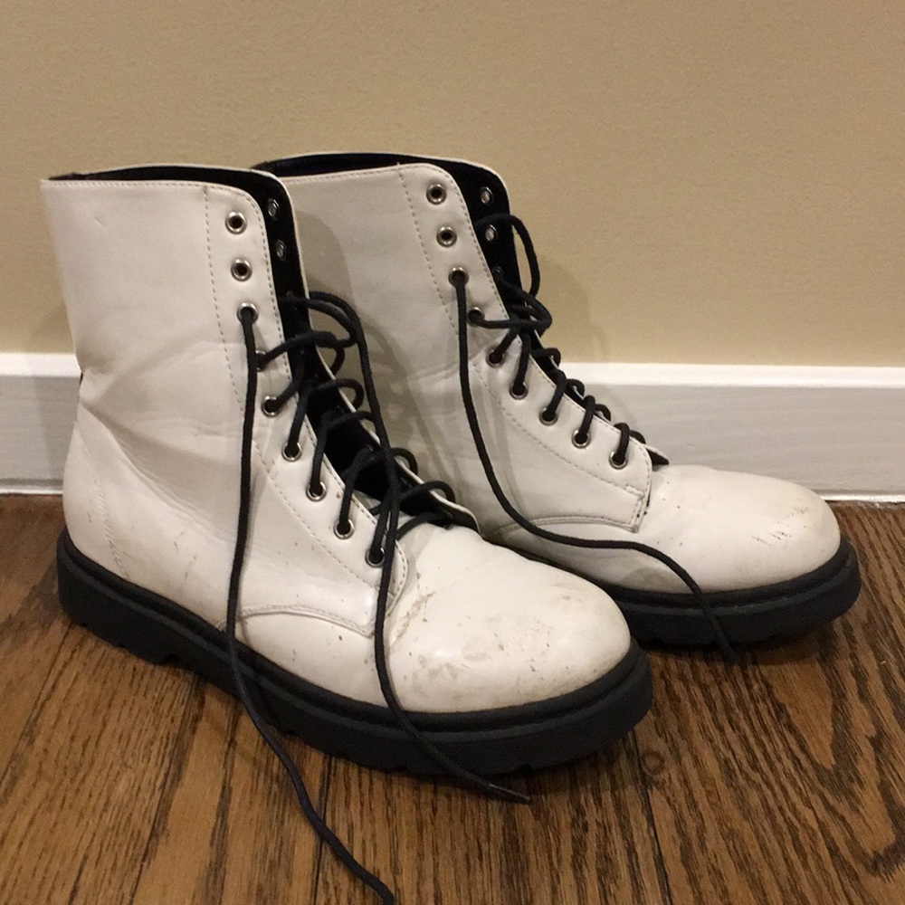 Forever 21 white combat boots